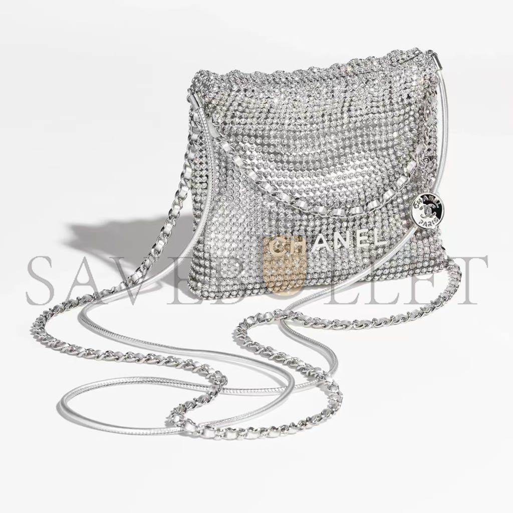 Ch*el master evening bga strass,silver-tone metal silver as4894 (17*15*4cm)